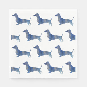 Blue dachshund napkin