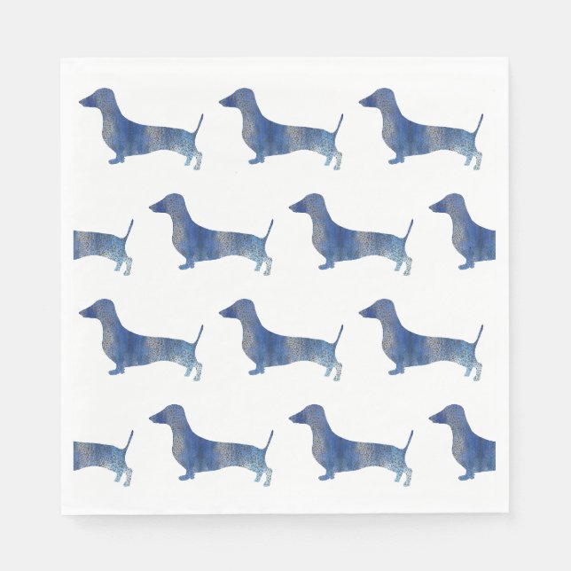 Blue dachshund napkin (Front)