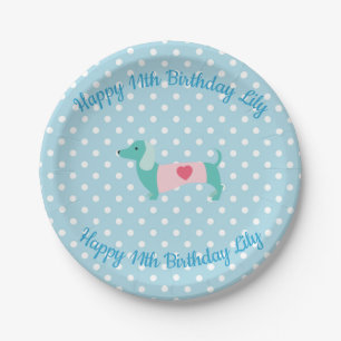 Blue Dachshund Party Plates