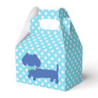 Blue Dachshund Wiener Dog with Bow Tie Favour Box