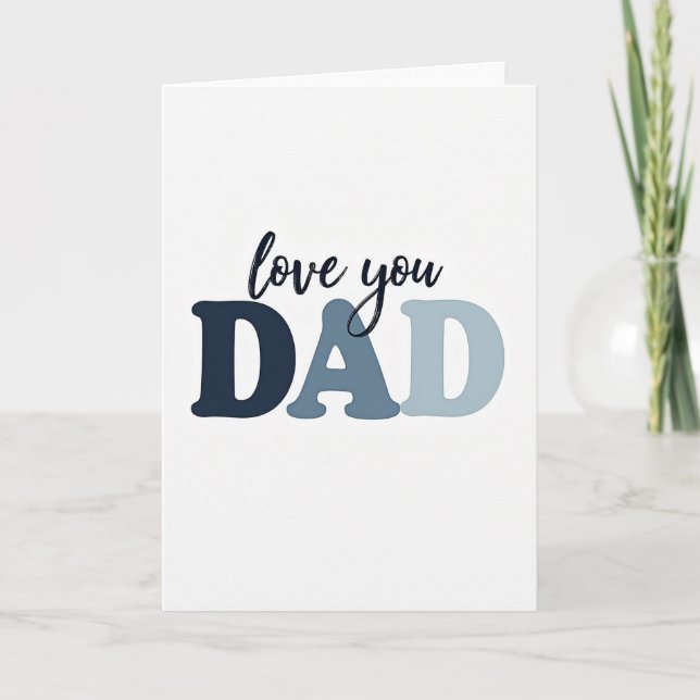 Blue Dad Fathers Day Art Card (Front)