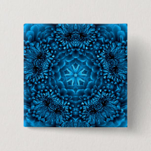 BLUE DAHLIA 2 INCH SQUARE BUTTON