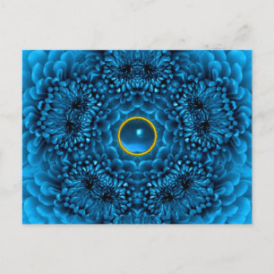 BLUE DAHLIA AND SAPPHIRE GEMSTONE Floral Postcard