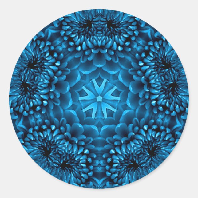 BLUE DAHLIA CLASSIC ROUND STICKER (Front)
