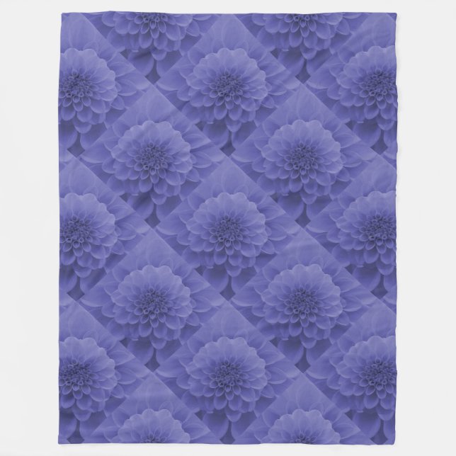Blue Dahlia Fleece Blanket (Front)