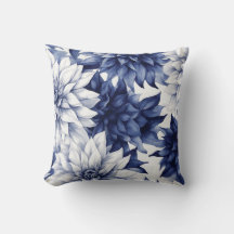 Blue Dahlia Floral Pattern 1