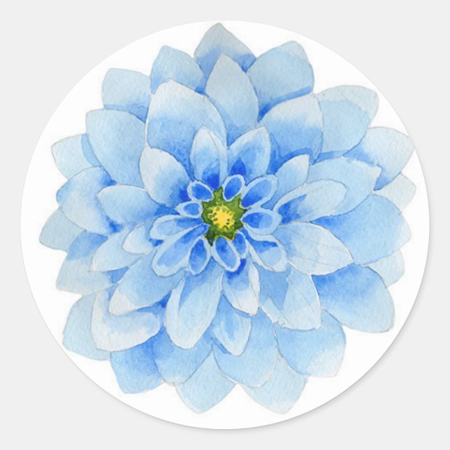 Blue Dahlia Flower Sticker (Front)