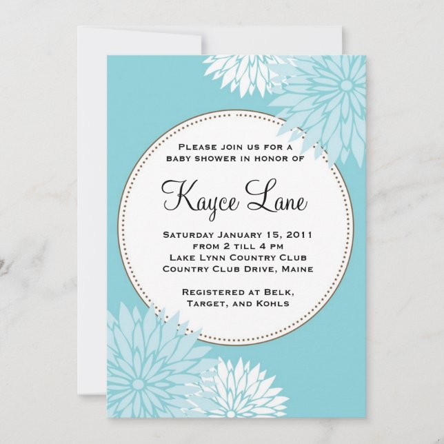 Blue Dahlia Invitation (Front)
