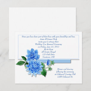 Blue Dahlia Vow Renewal Invite
