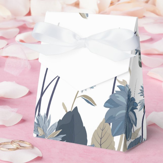 Blue Dahlias Cornflower Favor Box (Wedding)