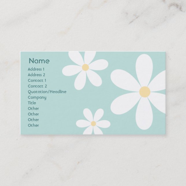 Blue Daisies - Business Business Card (Front)