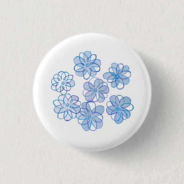 Blue Daisies Button (Front)
