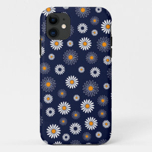 Blue Daisies Floral Background iPhone 11 Case