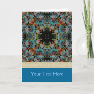 Blue Daisies Flower Kaleidoscope Photo Card