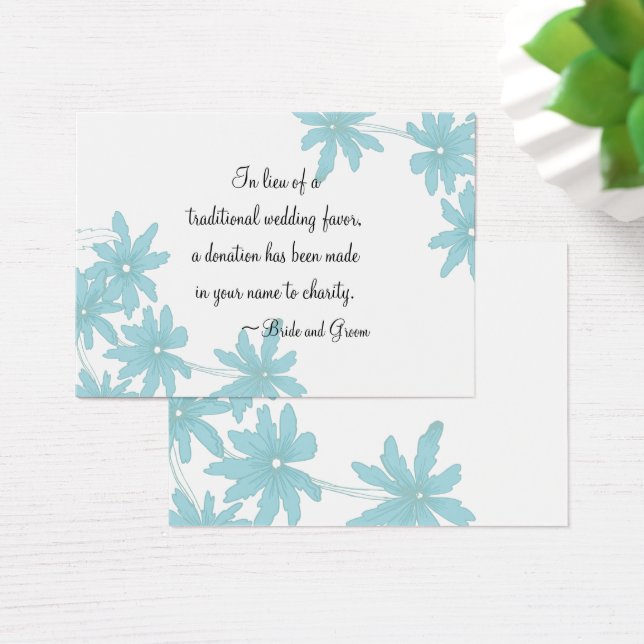 Blue Daisies Mariage Charity Favoriser Card (Bureau)