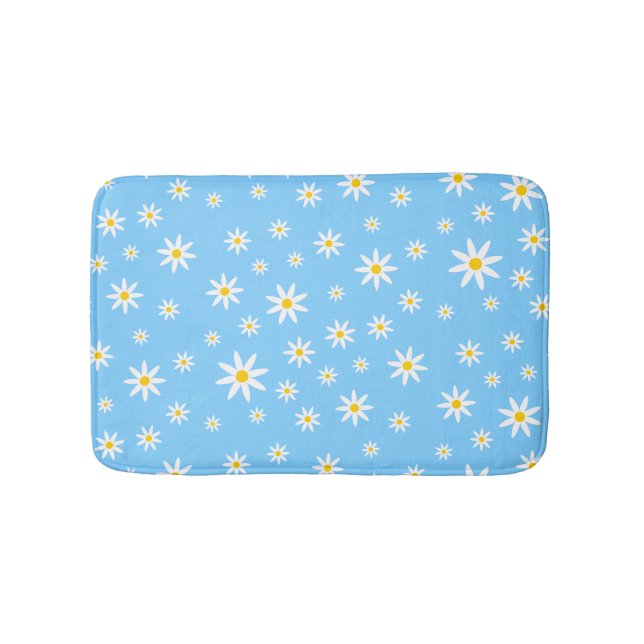 Blue Daisy Bath Mat (Front)