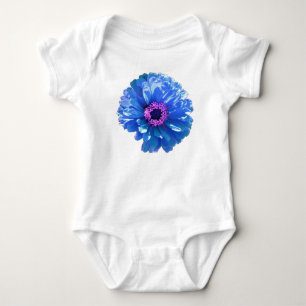 Blue Daisy, blue floral photo Baby Bodysuit