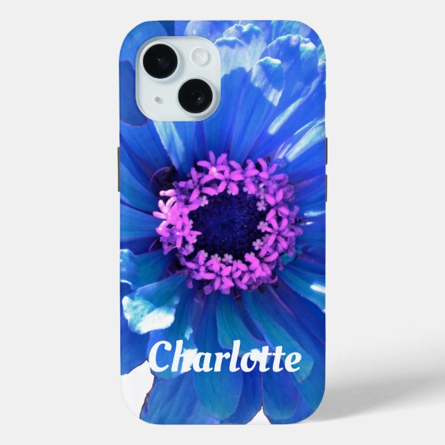 Blue daisy blue floral photo Case-Mate iPhone case (Back)