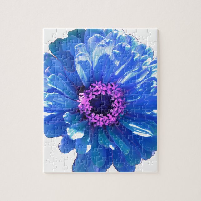 Blue daisy blue floral photo jigsaw puzzle (Vertical)
