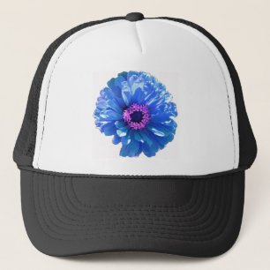 Blue daisy blue floral photo trucker hat