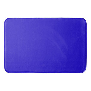 Blue daisy blue solid color bath mat