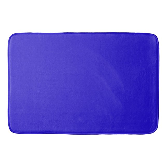 Blue daisy blue solid colour bath mat (Front)