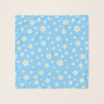 Blue Daisy Chiffon Scarf<br><div class="desc">A scattering of white daisies on sky blue.</div>