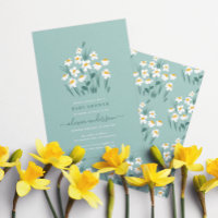 Blue daisy floral elegant beautiful baby shower