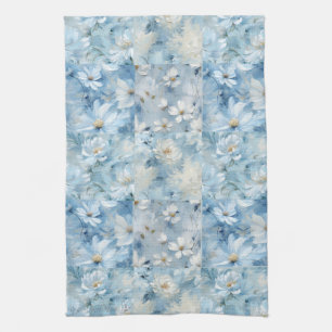 Blue Daisy Floral Patchwork Serviette de cuisine