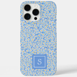Blue Daisy Floral Pattern Personalized iPhone 16 Pro Max Case