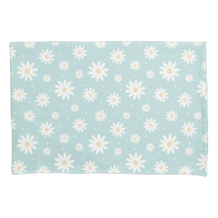 Blue Daisy Floral Pillowcase