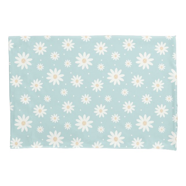 Blue Daisy Floral Pillowcase (Front)
