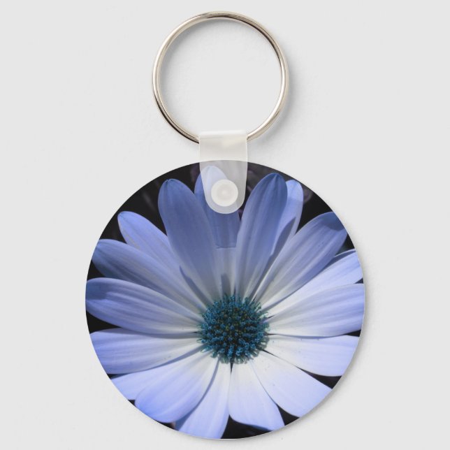 Blue Daisy Flower Keychain (Front)