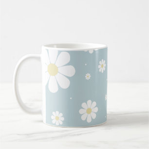 Blue Daisy Spring Flowers Cute Floral Coffee Mug