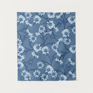 Blue Daisy Tapestry