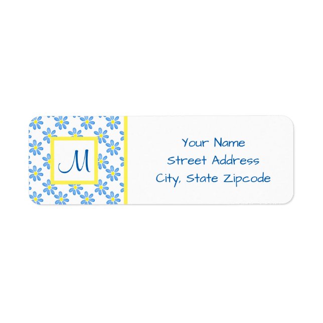 Blue Daisy Watercolor Pattern 2 (Front)