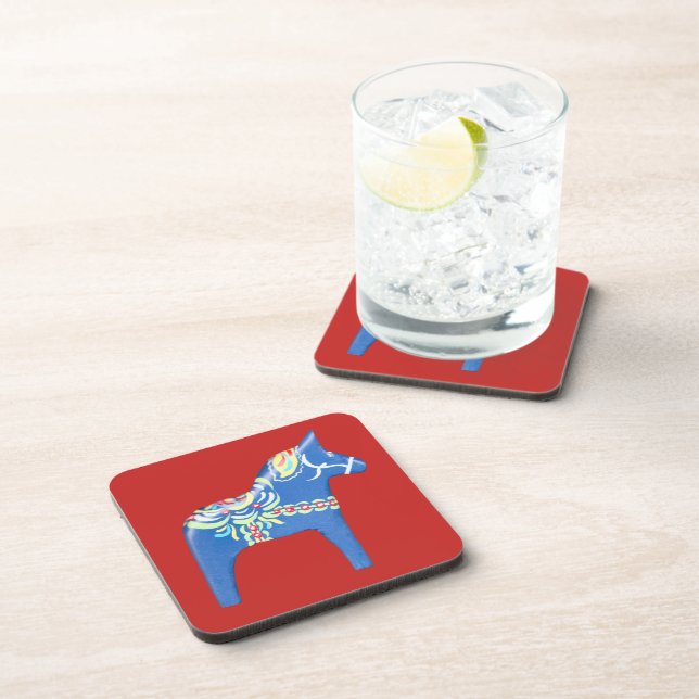 Blue Dala Horse Coaster (Right Side)