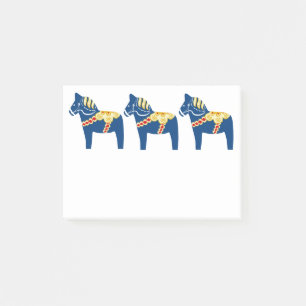 Blue Dala Horse Post it Notes