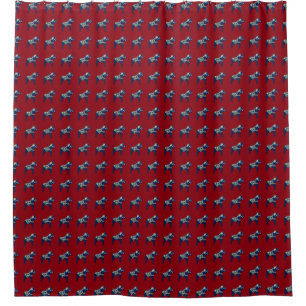 Blue Dala Horse Shower Curtain