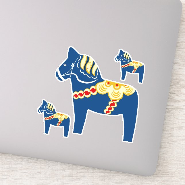 Blue Dala Horse Stickers (Detail)