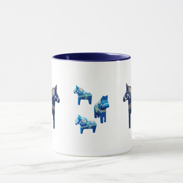 Blue Dala Horses Mug (Center)