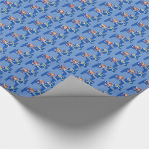 Blue Dala Horses Wrapping Paper