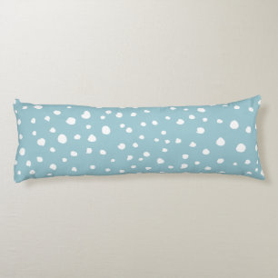 Blue Dalmatian Spots, Dalmatian Dots, Dotted Print Body Pillow