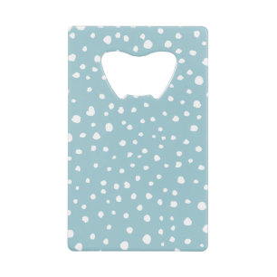 Blue Dalmatian Spots, Dalmatian Dots, Dotted Print Credit Card Bottle Opener