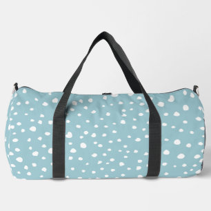 Blue Dalmatian Spots, Dalmatian Dots, Dotted Print Duffle Bag