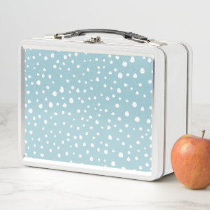 Blue Dalmatian Spots, Dalmatian Dots, Dotted Print Metal Lunch Box