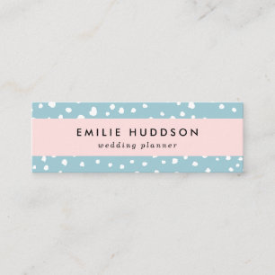 Blue Dalmatian Spots, Dalmatian Dots, Dotted Print Mini Business Card