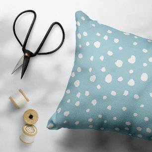 Blue Dalmatian Spots, Dalmatian Dots, Dotted Print Pillowcase