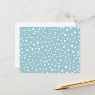 Blue Dalmatian Spots, Dalmatian Dots, Dotted Print Postcard