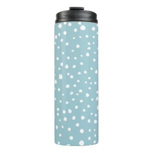 Blue Dalmatian Spots, Dalmatian Dots, Dotted Print Thermal Tumbler